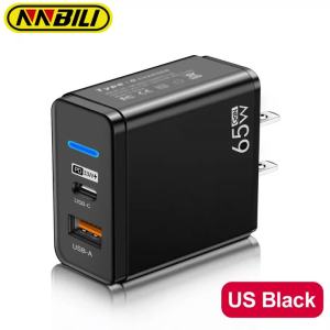 Bộ Sạc Nhanh NNBILI 65W GaN PD USB 2 Trong 1 Với 2 Cổng Sạc Du Lịch Cho Samsung Huawei Xiaomi - Phích Cắm US/UK