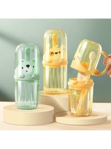 Portable Travel Toothbrush Cup Childrens Set Toothpaste Storage Box Brushing Cup Mouthwash Glass Convenient Home Use Bathroom