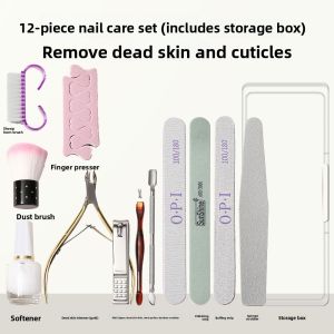 Nail Art Tools Set Full Set Pre Treatment Nail Care Dead Skin Removal Diamond Sponge Exfoliating Strip Home Use Scissors