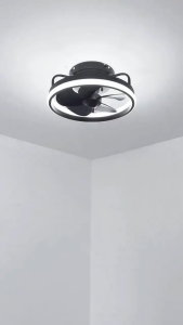13.5inchs Smart LED Ceiling Fan Light 360° Oscillating Energy Save Fan Light 3 Color 6 Speeds Silent Fans For Kitchen Toilet Small Room