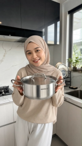 Korkmaz Proline Gastro Stainless Steel Cooking Pot - Induction Compatible Made in Turkey