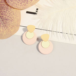 S925 Silver Needle Candy Colored Circle Earrings Korean Style Fashionable Shiny Sequins Women's Jewelry Ear Decorations