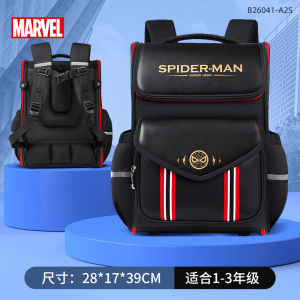 Disney Spiderman Backpack for Elementary School Boys Grade 1-3 Spine Protection Lightweight Childrens Bookbag Dual Shoulder Bag