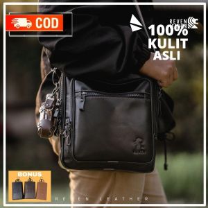 Tas Selempang Kulit Pria Tas Kulit Pria Tas Slempang Slingbag Kulit Pria Cowok Reven Bonature Premium Kulit Sapi High Quality