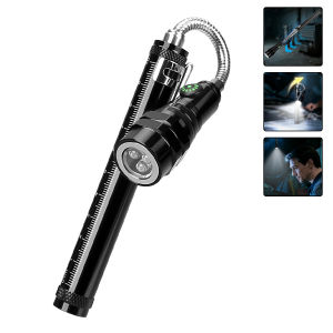 3 LED Multifunctional Telescopic Work Light Bendable Magnetic Flashlight with Gooseneck for Car Repair Camping Corner Picking