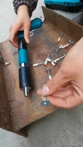 (พร้อมจัดส่ง กทม)เครื่องยิงตะปูแรงดันสูง เครื่องยิงตะปู ปืนยิงตะปู ปืนยิงตะปูเก็บเสียง โลหะ พกพา(ฟรี 50 เล็บ) ปืนยิงตะปูเดี่ยว