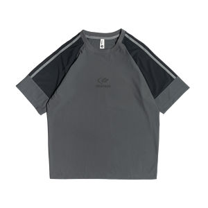 Trendy Ice Silk Quick Dry Short Sleeve Mens Summer Casual Loose Sports Top for Teens Breathable Plaid New Style T-Shirt