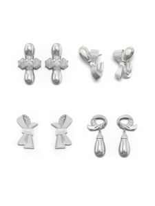 TOGGLER | Iceflower Design Pearl 925 Sterling Silver Earrings