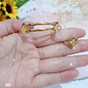 SET PERHIASAN GELANG CINCIN ANAK MOTIF KARTUN PERI 2IN 1