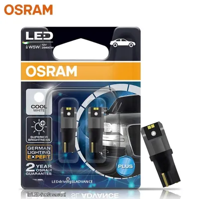 Osram | OSRAM LED T10 6000K W5W 194 LEDriving SL ADVANCE 6000K สีขาวรถอ่านหลอดไฟประตูโคมไฟภายใน 12V 1.5W 2980CWคู่