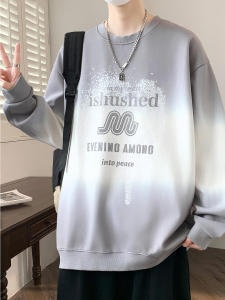 Autumn New Heavyweight Gradient Color round Neck Sweatshirt Loose Comfortable Youthful Style for Boys Fashionable Casual Streetwear