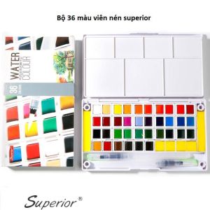 Màu Nước Viên Nén SUPERIOR Tặng Kèm Cọ Vẽ