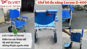 Ghế Bô Đa Năng Lucass D-600 – Ghế Vệ Sinh Cho Người Già Người Khó Đi Lại Gấp Gọn Tiện Dụng
