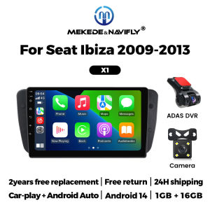 MEKEDE  Android14 2Din Car Radio For Seat Ibiza 2009-2013 Multimedia Video Player Navigation GPS BT Stereo CarPlay Android Auto