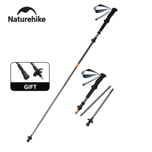Naturehike ChangFeng 3 Section Carbon Fiber Aluminum Alloy Trekking Poles 1 piece 35cm Collapsible  Lightweight Hiking Poles