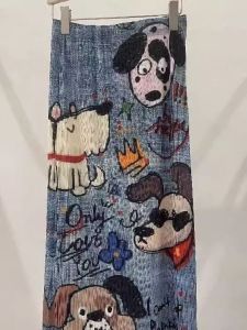 Elegant Printed Pleated Skirt High Waist Slim Fit Korean Style Womens Summer New Arrival Elastic Slit Casual Straight Skirt