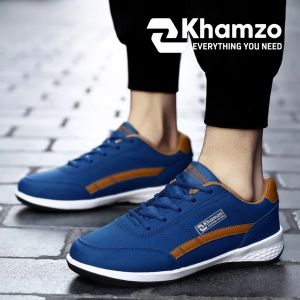 SEPATU SNEAKERS PRIA KHAMZO D01 PREMIUM HITAM MERAH