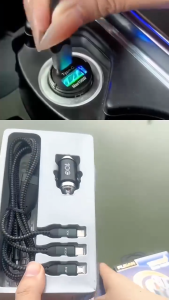 Tẩu sạc ô tô PUGAN 100w - 120w tẩu sạc nhanh điện thoại và thiết bị điện tử trên ô tô cao cấp