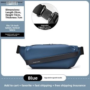 Mens Fashionable Waterproof Motorcycle Riding Backpack Sports Waist Bag Single Shoulder Crossbody Bag Casual Travel Streetwear