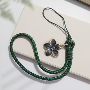 Zeng Artistic Short Phone Case Handmade Woven New Year Red Bracelet Key Holder USB Flash Drive Lanyard CCD Camera Pendant Durable Anti-Loss Bag Accessory