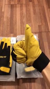 KELLAT Brand Maintenance Machinery Leather Wear-resistant Handling Protection Mens Work Gloves Safety Driving