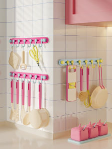 ตู้เสื้อผ้าแบบแขวนในครัวกาวทรงสี่เหลี่ยมจัตุรัสพร้อมรางลื่น 6 ช่อง ทรงกลม เสาแขวนแบบหมุนได้ ไม่ต้องเจาะ