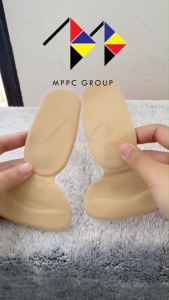mppc & mppc แผ่นรองกันกัด ซิลิโคนเจล กันกัด พร้อมถนอมส้นเท้า Silicone Gel Heel Cushion 1 คู่ (สีเบจ)