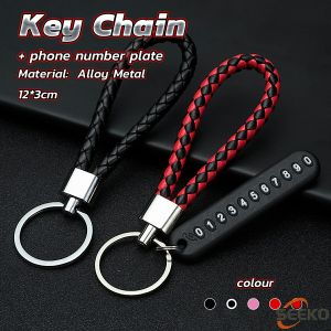 Seeko  Anti-lost Phone Number Plate Motorcycle Car Keychain Pendant Keyring Key Chain