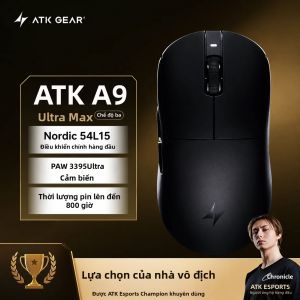 ATK | Chuột Chơi Game Không Dây Công Thái Học ATK A9 Ultimate Cảm Biến PAW3950 Dành Cho PC Laptop FPS Tay Phải Tương Thích Với Windows