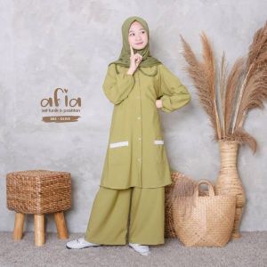 Baju Populer Afia Set Kids Katun Rayon Mix Wolfice LD 88 CM PB 80 CM 11 Tahun Setelan Anak