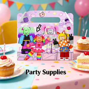 Robloxed Themed Paper Box Combination Game Characters Candy Goodie Gifts Bag for Shower Birthday Party Arrangements Set