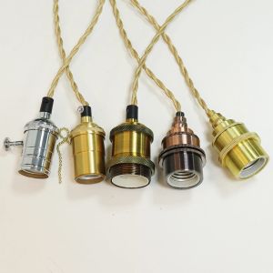 E27 Pendant Light Kit Industrial Vintage Hang Lamp Stand Retro Ceiling Socket with Cord for Edison Bulb Bar Cafe Home Decor