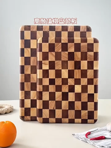 ready⭐Alas Pemotong Checkerboard Kitchen Cutting Board Wood Chopping Block for Non-Slip Wooden Butcher Block Food-Safe
