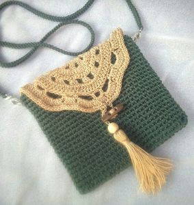 TAS RAJUT HANDMADE RUMBAI HIJAU