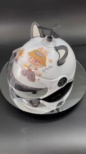 Nón bảo hiểm trẻ em từ 3-9 tuổi hình Labubu gắn kính kèm phụ kiện  mũ bảo hiểm trẻ em có tem kiểm định đạt chuẩn ATGT