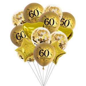 14pcs gold 30 40 50 60 happy birthday balloons adult birthday party decoration 30th birthday balloons