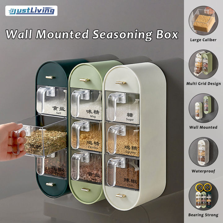 JustLiving 1PC Kitchen Seasoning Storage Box Organizer Sugar Bowl