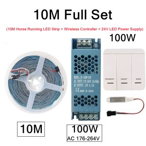 15M 20M 5M 10M Running Water Flowing LED Strip Light DC24 WS2811 SMD2835 Horse Race Pixel Addressable Flexible Linear Lamp Set