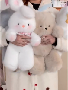 Running bear doll calico cat doll small wool plush doll good night sleeping doll