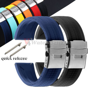 Premium Silicone Watch Band Waterproof Soft Rubber Strap 20mm 22mm 24mm Rubber Watch Strap Sport Replacement for Universal Watch