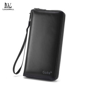 LouisWill Fashion Long Wallet Soft PU Long Wallet Multi-Card Position Vintage PU Frosted Wallet Multi-Functional Wallet Large Capacity Purse ID Credit Cards Holders Coin Pouch