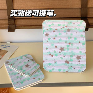 Mint Green Star Portable Makeup Mirror Foldable Standable Desktop Cosmetic Mirror Student Dormitory Compact Travel Mirror