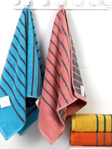 Large Towel Pure Cotton Hanging Rope Face Wash Soft Absorbent Striped Long Velvet Cotton Towel for Couples KING SHORE Brand