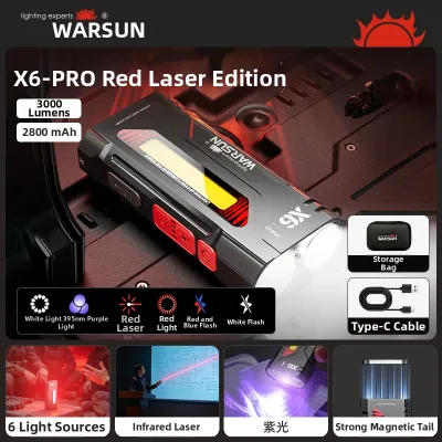WARSUN | Strong Light Ultra Bright Outdoor Small Portable Magnetic Flashlight