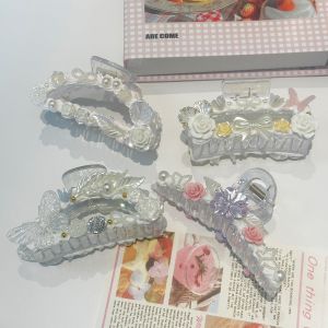 Baroque Pearl Tea Rose DIY Handmade Materials Pack Creamy Clip Shark Fin Clip Acrylic Craft Supplies Fashion Jewelry Accessories