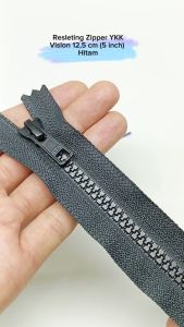 Resleting Zipper YKK 125 cm Atau 5 inch Type Gigi Vislon Warna Hitam Harga Per Biji
