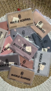 Paket Usaha Hijab Segiempat Embos Buckle Monogram Logo Swarovski Free Pouch