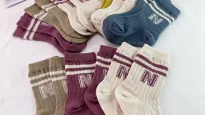 3Pairs/Lot Baby Letter Socks Knit Soft Cotton Sock Kids Long Knee High Socks Infant Toddler Baby Boys Girls Cute Stripe Socks