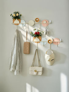 Strong Load Bearing Wall Mounted Clothes Hanger Iron Material No Drilling Required Entrance Hall Stick Hooks for Coats And Hats