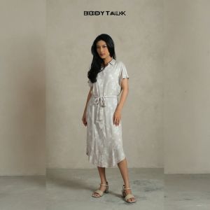 Bodytalk Dress Wanita Floretta Light Grey 72130T9LG